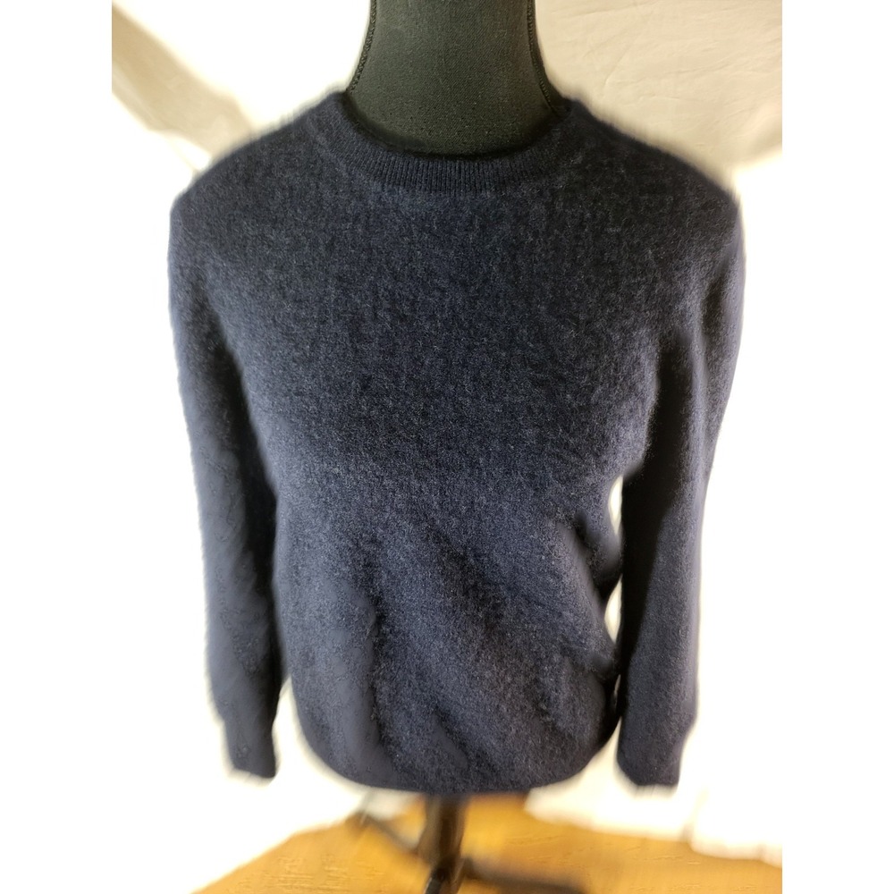 Naadam Size M Navy Blue Crew Neck Pullover 100% Cashmere Sweater